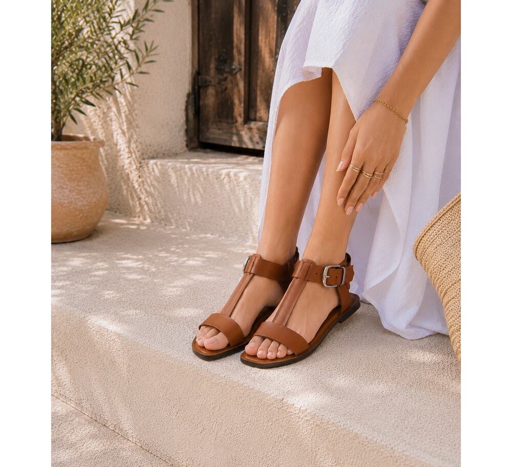 Bibi Lou Leather Ankle Strap Sandals EU 36 US 6 Brown NIB